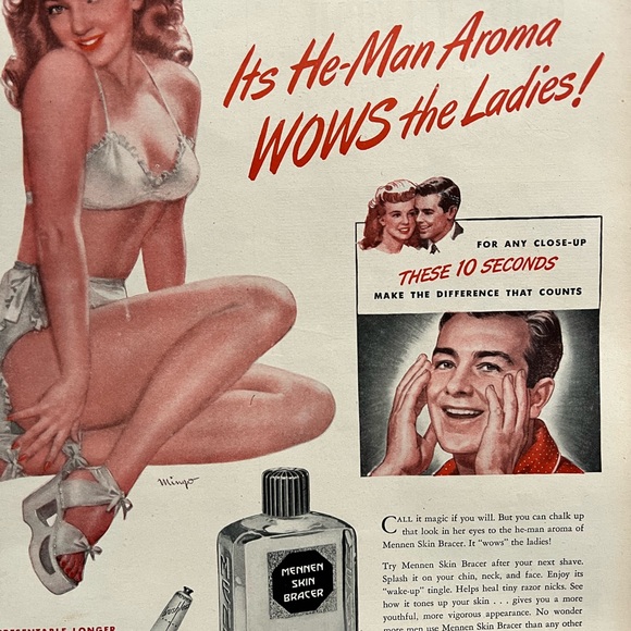 Vintage 1946 Mennen magazine ad. Pin up girl mid century modern MCM ephemera GUC - Picture 8 of 8